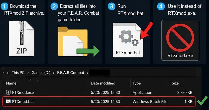 Run RTXmod.bat from the game folder